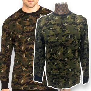 Polo Ralph Lauren Camouflage Thermal Mens Large Longsleeve Shirt Waffle Base